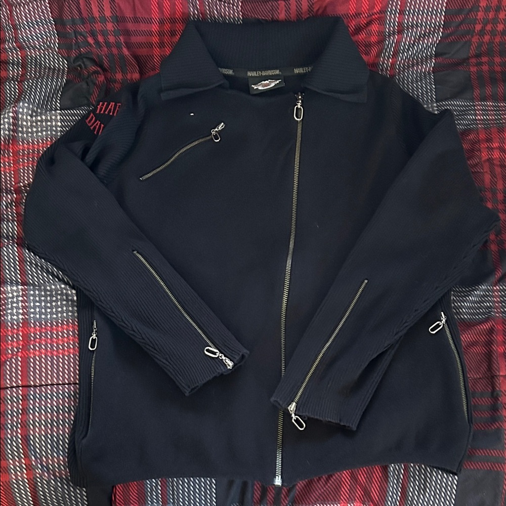 Harley-Davidson Black Jacket with Zipper Accents